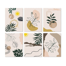 Load image into Gallery viewer, Mini Paint by Numbers Set 5.9"x7.9" (6 pieces) - Lines and Leaves Figured'Art