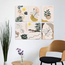 Load image into Gallery viewer, Mini Paint by Numbers Set 5.9"x7.9" (6 pieces) - Lines and Leaves
