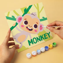 Load image into Gallery viewer, Mini Paint by Numbers Set 7.9"x7.9" (6 pieces) - Playful Animals
