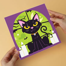 Load image into Gallery viewer, Mini Paint by Numbers Set 7.9"x7.9" (6 pieces) - Black Cat Halloween