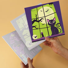 Load image into Gallery viewer, Mini Paint by Numbers Set 7.9"x7.9" (6 pieces) - Black Cat Halloween