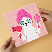 Load image into Gallery viewer, Mini Paint by Numbers Set 7.9"x7.9" (6 pieces) - Spa Day Cats 2
