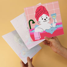 Load image into Gallery viewer, Mini Paint by Numbers Set 7.9"x7.9" (6 pieces) - Spa Day Cats 2