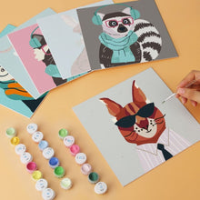 Load image into Gallery viewer, Mini Paint by Numbers Set 7.9"x7.9" (6 pieces) - Cool Critters