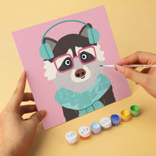 Load image into Gallery viewer, Mini Paint by Numbers Set 7.9"x7.9" (6 pieces) - Cool Critters