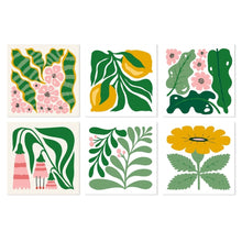 Load image into Gallery viewer, Mini Paint by Numbers Set 7.9"x7.9" (6 pieces) - Botanical Shapes Pattern Figured'Art