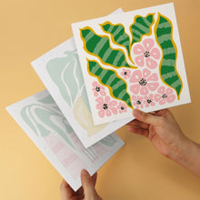 Load image into Gallery viewer, Mini Paint by Numbers Set 7.9"x7.9" (6 pieces) - Botanical Shapes Pattern