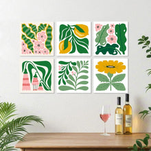 Load image into Gallery viewer, Mini Paint by Numbers Set 7.9"x7.9" (6 pieces) - Botanical Shapes Pattern