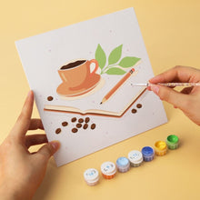 Load image into Gallery viewer, Mini Paint by Numbers Set 7.9"x7.9" (6 pieces) - Coffee Ritual
