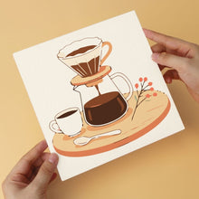 Load image into Gallery viewer, Mini Paint by Numbers Set 7.9"x7.9" (6 pieces) - Coffee Ritual