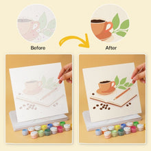Load image into Gallery viewer, Mini Paint by Numbers Set 7.9"x7.9" (6 pieces) - Coffee Ritual