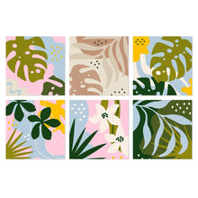 Load image into Gallery viewer, Mini Paint by Numbers Set 7.9"x7.9" (6 pieces) - Modern Leaf Pattern Figured'Art