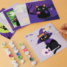Load image into Gallery viewer, Mini Paint by Numbers Set 7.9"x7.9" (6 pieces) - Spooky Nights