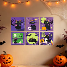Load image into Gallery viewer, Mini Paint by Numbers Set 7.9"x7.9" (6 pieces) - Spooky Nights