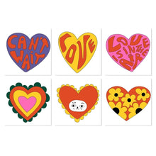 Load image into Gallery viewer, Mini Paint by Numbers Set 7.9"x7.9" (6 pieces) - Groovy Hearts Figured'Art