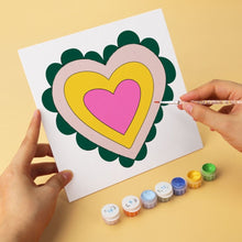 Load image into Gallery viewer, Mini Paint by Numbers Set 7.9"x7.9" (6 pieces) - Groovy Hearts