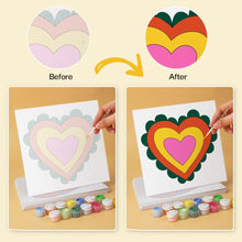 Load image into Gallery viewer, Mini Paint by Numbers Set 7.9"x7.9" (6 pieces) - Groovy Hearts