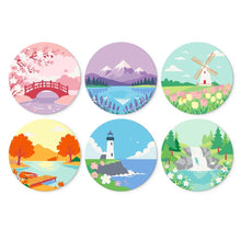 Load image into Gallery viewer, Mini Paint by Numbers Set - Discs Ø7.9" (6 pieces) - Dreamy Landscapes 1 Figured'Art