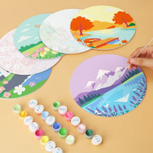 Load image into Gallery viewer, Mini Paint by Numbers Set - Discs Ø7.9" (6 pieces) - Dreamy Landscapes 1