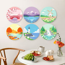 Load image into Gallery viewer, Mini Paint by Numbers Set - Discs Ø7.9" (6 pieces) - Dreamy Landscapes 1