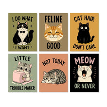 Load image into Gallery viewer, Mini Paint by Numbers Set 5.9"x7.9" (6 pieces) - Cattitude Figured'Art