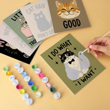 Load image into Gallery viewer, Mini Paint by Numbers Set 5.9"x7.9" (6 pieces) - Cattitude
