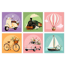 Load image into Gallery viewer, Mini Paint by Numbers Set 7.9"x7.9" (6 pieces) - Retro Rides Figured'Art