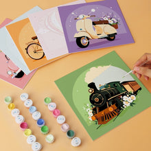 Load image into Gallery viewer, Mini Paint by Numbers Set 7.9"x7.9" (6 pieces) - Retro Rides