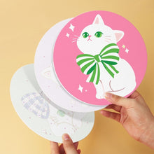 Load image into Gallery viewer, Mini Paint by Numbers Set - Discs Ø7.9" (6 pieces) - Ribbon and Cats