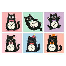 Load image into Gallery viewer, Mini Paint by Numbers Set 7.9"x7.9" (6 pieces) - Tick Tock Cats Figured'Art