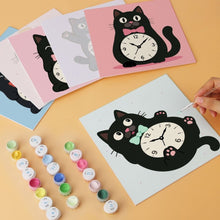 Load image into Gallery viewer, Mini Paint by Numbers Set 7.9"x7.9" (6 pieces) - Tick Tock Cats