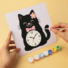 Load image into Gallery viewer, Mini Paint by Numbers Set 7.9"x7.9" (6 pieces) - Tick Tock Cats
