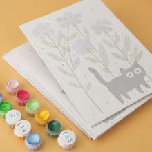 Load image into Gallery viewer, Mini Paint by Numbers Set 5.9"x7.9" (6 pieces) - Curious Black Cats
