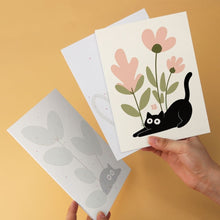 Load image into Gallery viewer, Mini Paint by Numbers Set 5.9"x7.9" (6 pieces) - Curious Black Cats