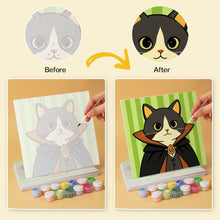 Load image into Gallery viewer, Mini Paint by Numbers Set 7.9"x7.9" (6 pieces) - Fantasy Cat Cast