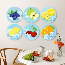 Load image into Gallery viewer, Mini Paint by Numbers Set - Discs Ø7.9" (6 pieces) - Frosted Fruits