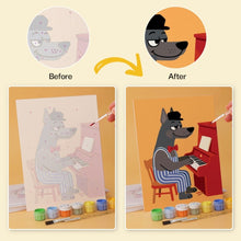 Load image into Gallery viewer, Mini Paint by Numbers Set 5.9"x7.9" (6 pieces) - Dapper Dogs