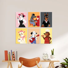 Load image into Gallery viewer, Mini Paint by Numbers Set 5.9"x7.9" (6 pieces) - Dapper Dogs