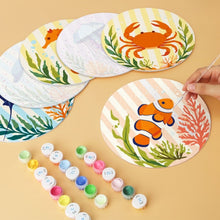 Load image into Gallery viewer, Mini Paint by Numbers Set - Discs Ø7.9" (6 pieces) - Ocean Life