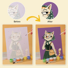 Load image into Gallery viewer, Mini Paint by Numbers Set 5.9"x7.9" (6 pieces) - Dapper Cats