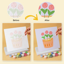 Load image into Gallery viewer, Mini Paint by Numbers Set 7.9"x7.9" (6 pieces) - Colorful Plant Corner