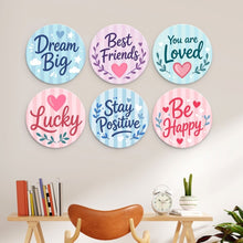 Load image into Gallery viewer, Mini Paint by Numbers Set - Discs Ø7.9" (6 pieces) - Gentle Hearts