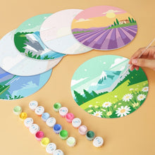 Load image into Gallery viewer, Mini Paint by Numbers Set - Discs Ø7.9" (6 pieces) - Dreamy Landscapes 2