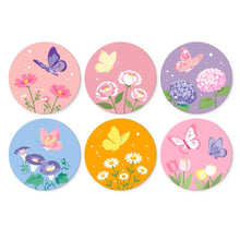 Load image into Gallery viewer, Mini Paint by Numbers Set - Discs Ø7.9" (6 pieces) - Pastel Butterflies 2 Figured'Art