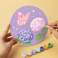 Load image into Gallery viewer, Mini Paint by Numbers Set - Discs Ø7.9" (6 pieces) - Pastel Butterflies 2