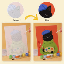 Load image into Gallery viewer, Mini Paint by Numbers Set 5.9"x7.9" (6 pieces) - One Cat, Many Moods