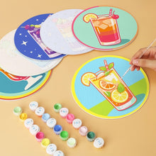 Load image into Gallery viewer, Mini Paint by Numbers Set - Discs Ø7.9" (6 pieces) - Sunset Elixirs