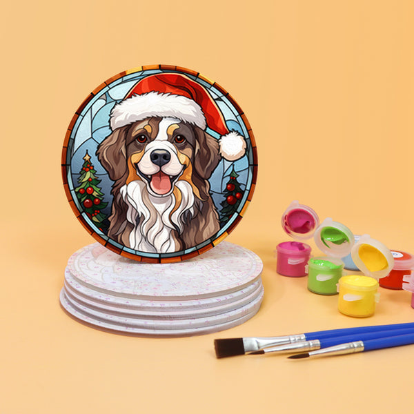Paint by numbers 6" Coasters (6 pieces) - Christmas Critters