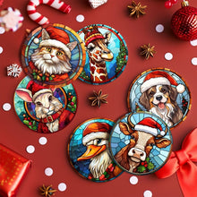 Load image into Gallery viewer, Paint by numbers 4" Coasters (6 pieces) - Christmas Critters