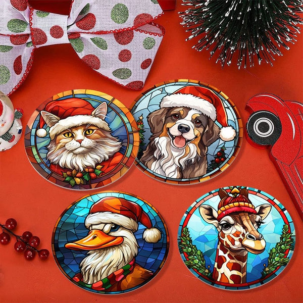 Paint by numbers 6" Coasters (6 pieces) - Christmas Critters